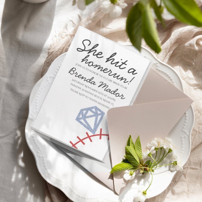 Zuhause Run Brautparty Baseball Theme Einladung (Von Creator hochgeladen)