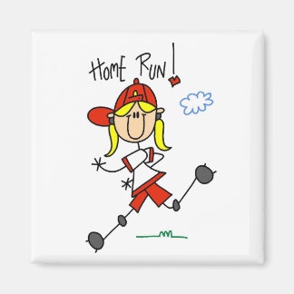 Zuhause Run Girls Softball-T - Shirt und Geschenke Magnet