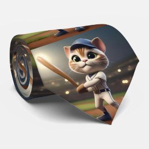 Zuhause Run Hitter: Die 3D-Baseball-Katze nimmt ei Krawatte