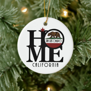 ZUHAUSE San Luis Obispo Kalifornien Keramik Ornament