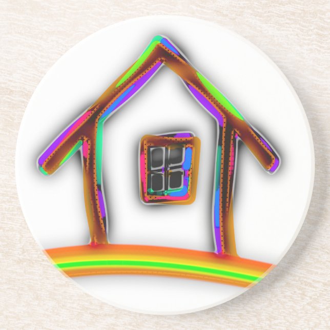 Zuhause Sandstein Untersetzer (Vorne)