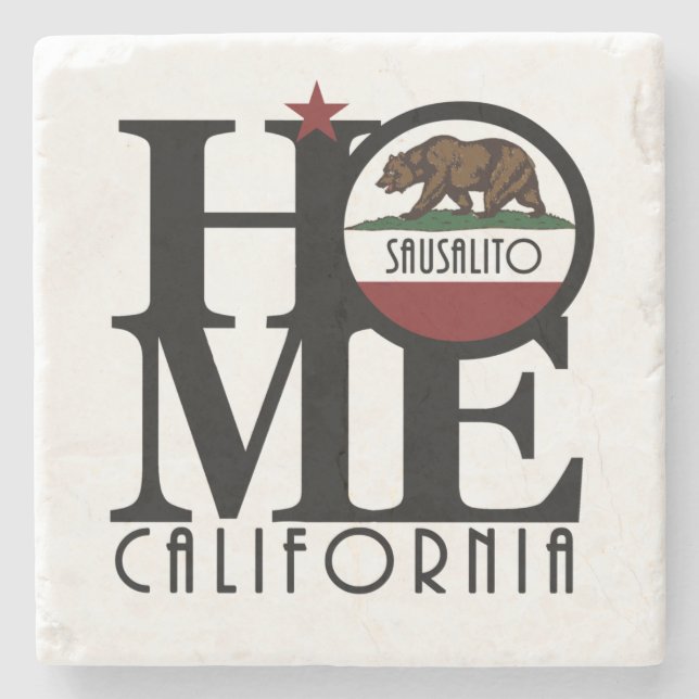 ZUHAUSE Sausalito California Steinuntersetzer (Vorderseite)