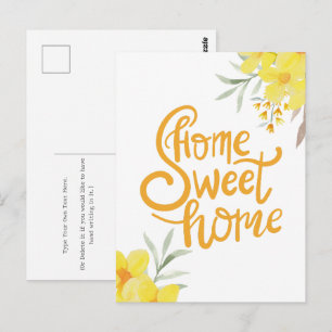 Zuhause Schickes Zuhause Gelbe Blumen Gratuliere Postkarte