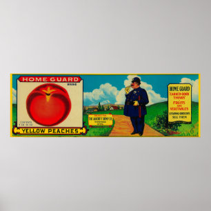 Zuhause-Schutz-Pfirsich LabelMansfield, OH- Poster