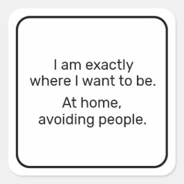 Zuhause (schwarz) quadratischer aufkleber