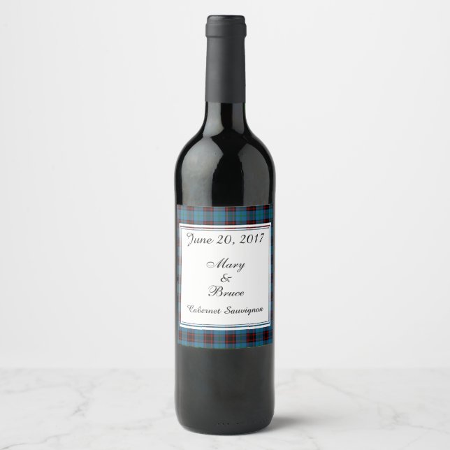 Zuhause Scottish Wedding Wine Label Weinetikett (Vorderseite)