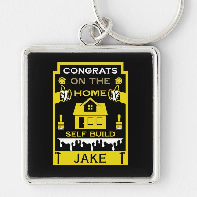 Zuhause Self-Build-Gratulation Schlüsselanhänger (Vorne)
