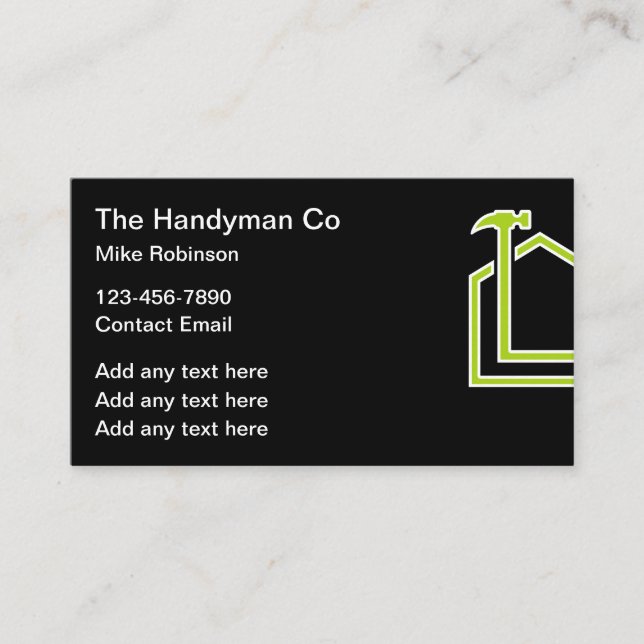 Zuhause Services Construction Business Cards Visitenkarte (Vorderseite)