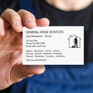 Zuhause Services Handyman Business Card Design Visitenkarte