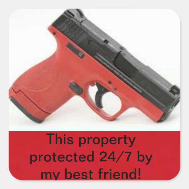 Zuhause-Sicherheitsaufkleber Quadratischer Aufkleber (Vorderseite)