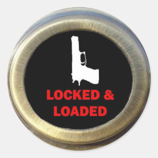 Zuhause-Sicherheitssystem im Locked-Zustand und Lo Runder Aufkleber
