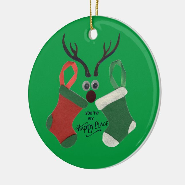 Zuhause Sie sind mein glücklicher Ort zu Weihnacht Keramik Ornament (Links)