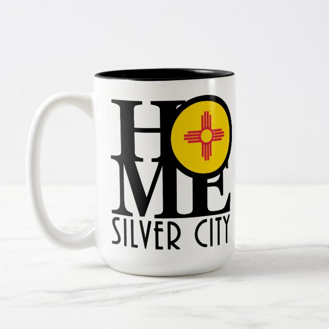 ZUHAUSE Silver City New Mexico 15oz Zweifarbige Tasse (Links)