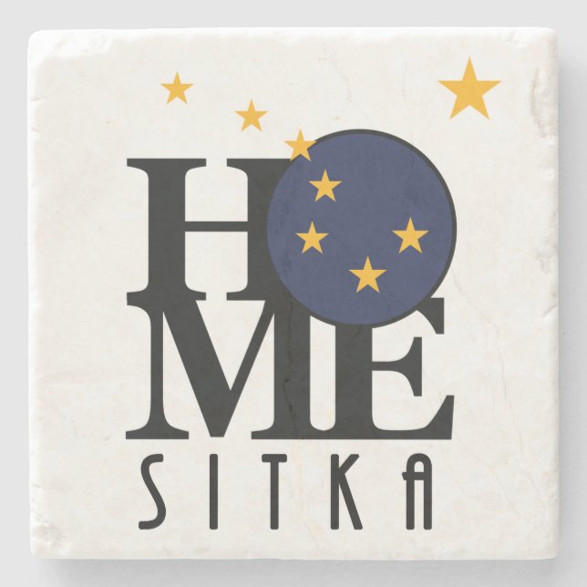 ZUHAUSE Sitka Alaska Steinuntersetzer (Vorderseite)
