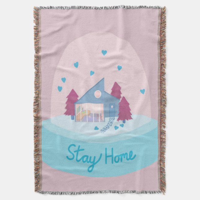 Zuhause Snow Globe bleibe Hearts Decke (Vorderseite Vertikal)