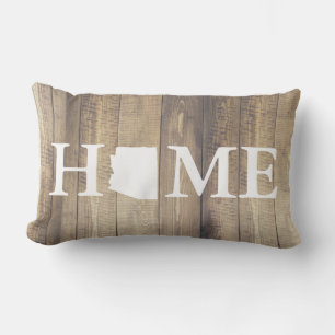 Zuhause Staat Arizona Rustic Wood Family Name Lendenkissen
