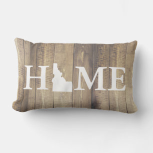 Zuhause Staat Idaho Rustic Wood Family Name Lendenkissen