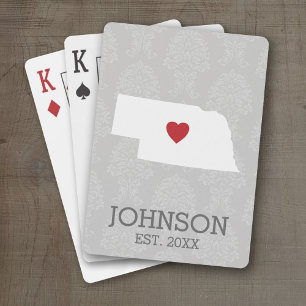 Zuhause Staat Karte - Individuelle Name Nebraska Spielkarten