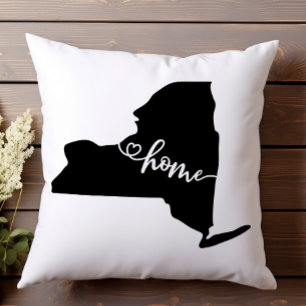 Zuhause Staat Kontur Heart New York Kissen