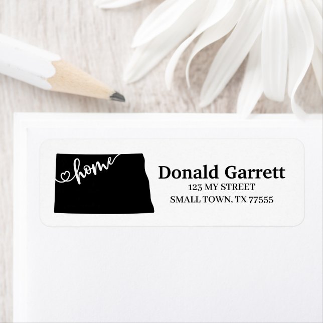 Zuhause Staat Kontur Heart North Dakota Adresse (Insitu)