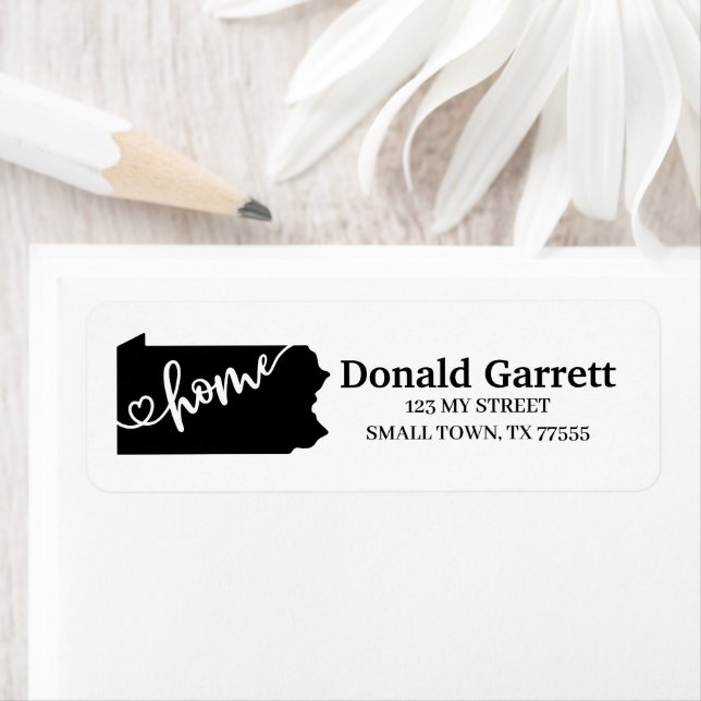 Zuhause Staat Kontur Heart Pennsylvania Anschrift (Insitu)