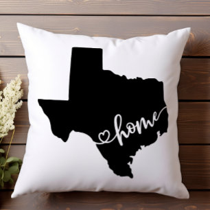 Zuhause Staat Kontur Heart Texas Kissen