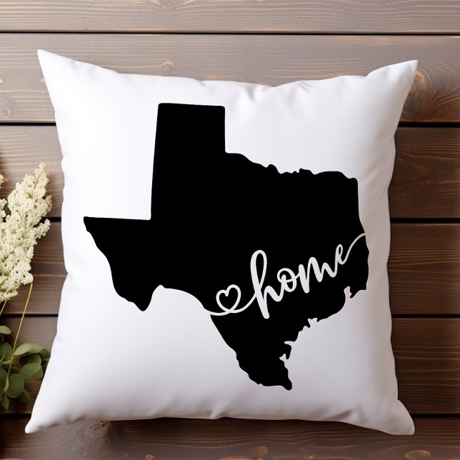 Zuhause Staat Kontur Heart Texas Kissen (Von Creator hochgeladen)