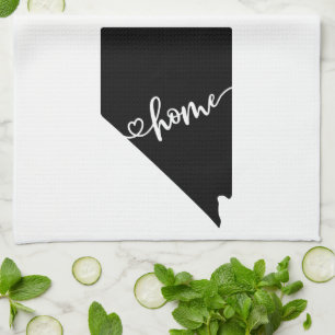 Zuhause Staat Kontur Herzstück Nevada Geschirrtuch