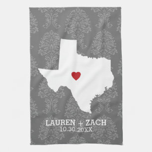 Zuhause Staat Map Art - Custom Wedding Texas Handtuch
