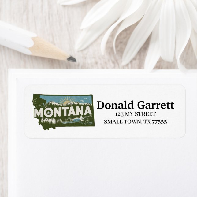 Zuhause Staat Montana Retro Farbadresse (Insitu)