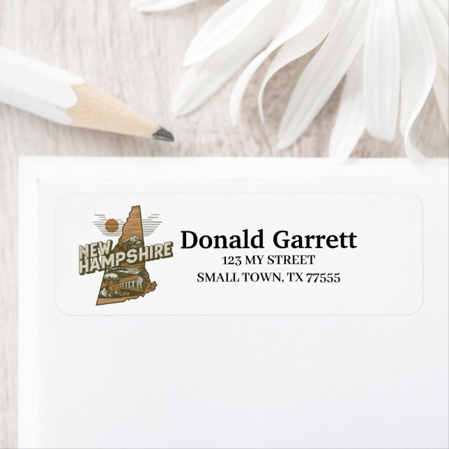 Zuhause Staat Neue Hampshire Retro-Farbadresse (Insitu)