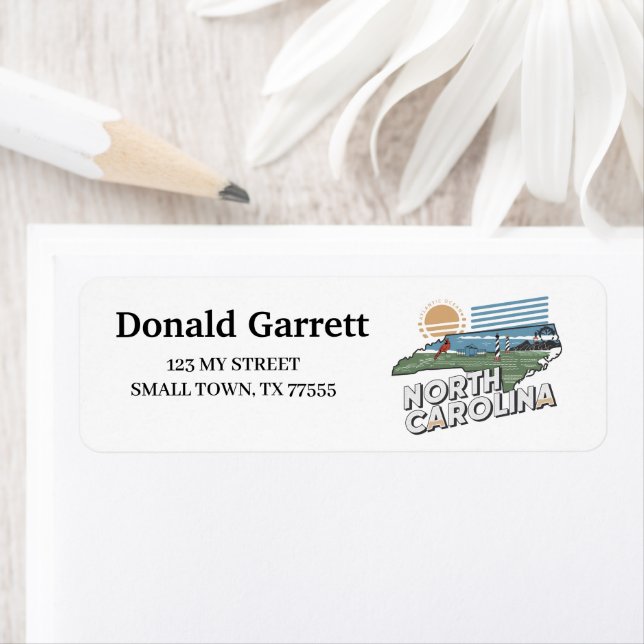 Zuhause Staat North Carolina Retro Farbadresse (Insitu)