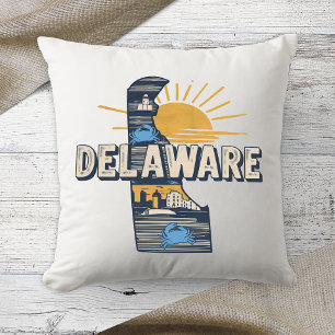 Zuhause Staat Retro Color Delaware Kissen