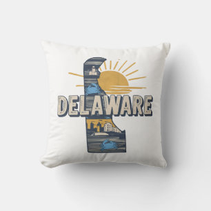 Zuhause Staat Retro Color Delaware Kissen