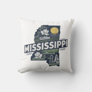 Zuhause Staat Retro Color Mississippi Kissen