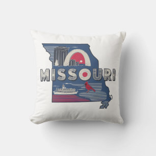 Zuhause Staat Retro Color Missouri Kissen