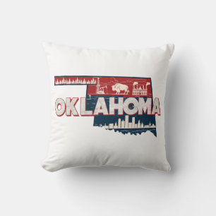 Zuhause Staat Retro Color Oklahoma Kissen