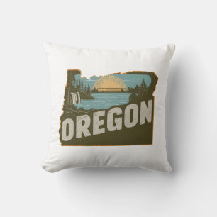 Zuhause Staat Retro Color Oregon Kissen