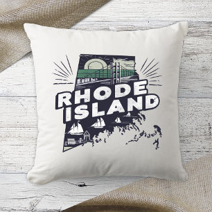 Zuhause Staat Retro Color Rhode Island Kissen