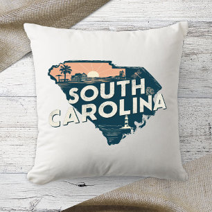 Zuhause Staat Retro Color South Carolina Kissen