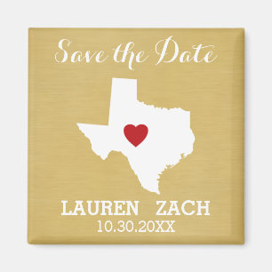 Zuhause Staat Wedding speichern das Datum Texas Magnet