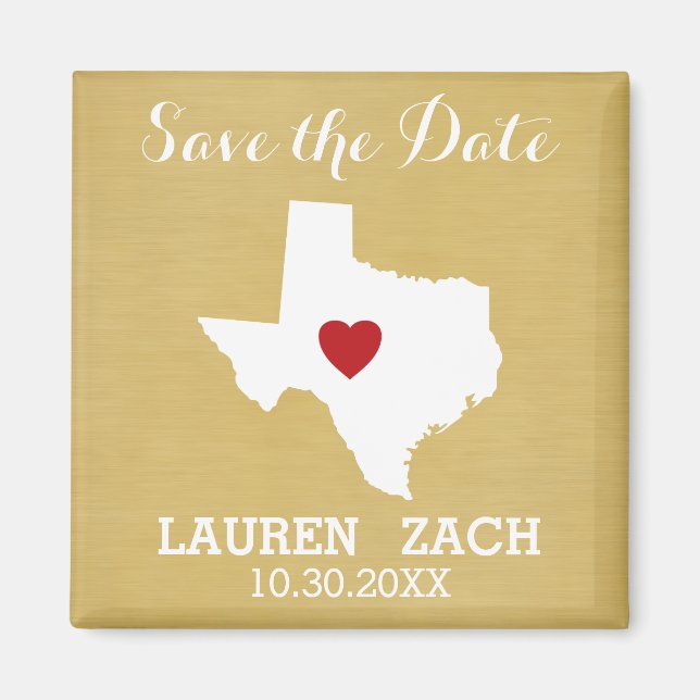 Zuhause Staat Wedding speichern das Datum Texas Magnet (Vorne)