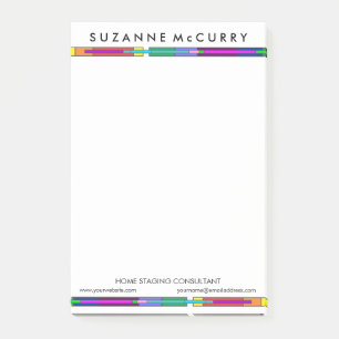 Zuhause-Stationierung von farbigen Hartglas-Geräte Post-it Klebezettel