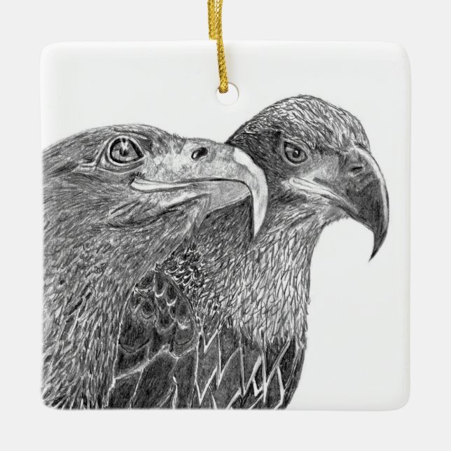 ZUHAUSE STRONGER SWFL EAGLE NEST EAGLE EYE SPARKLE KERAMIKORNAMENT (Vorderseite)