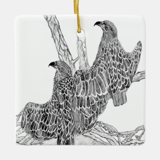 ZUHAUSE STRONGER SWFL NEST BUCH WIRD ZU EINEM GROS KERAMIKORNAMENT (Vorderseite)