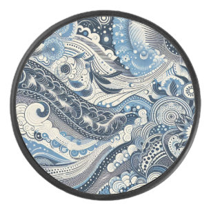 Zuhause Studio Indigo Bloom Eishockey Puck