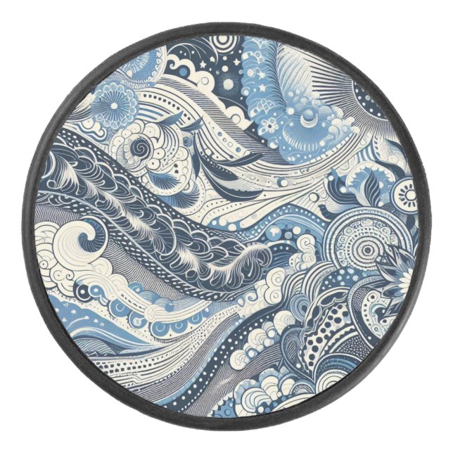 Zuhause Studio Indigo Bloom Eishockey Puck (Vorderseite)