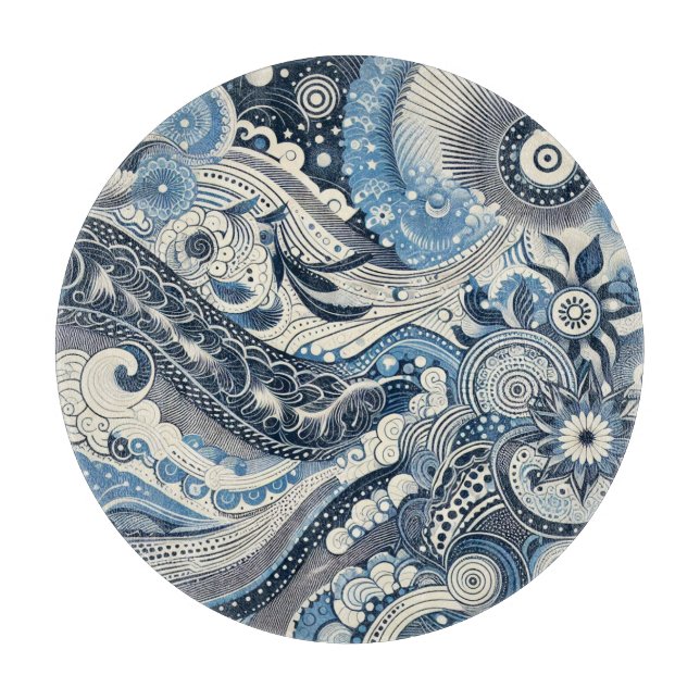 Zuhause Studio Indigo Bloom Schneidebrett (Vorderseite)