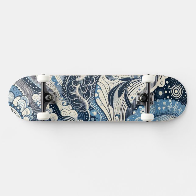 Zuhause Studio Indigo Bloom Skateboard (Horizontal)