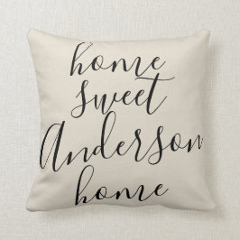 Zuhause-süße Zuhause-Familienname-Gewohnheit Kissen